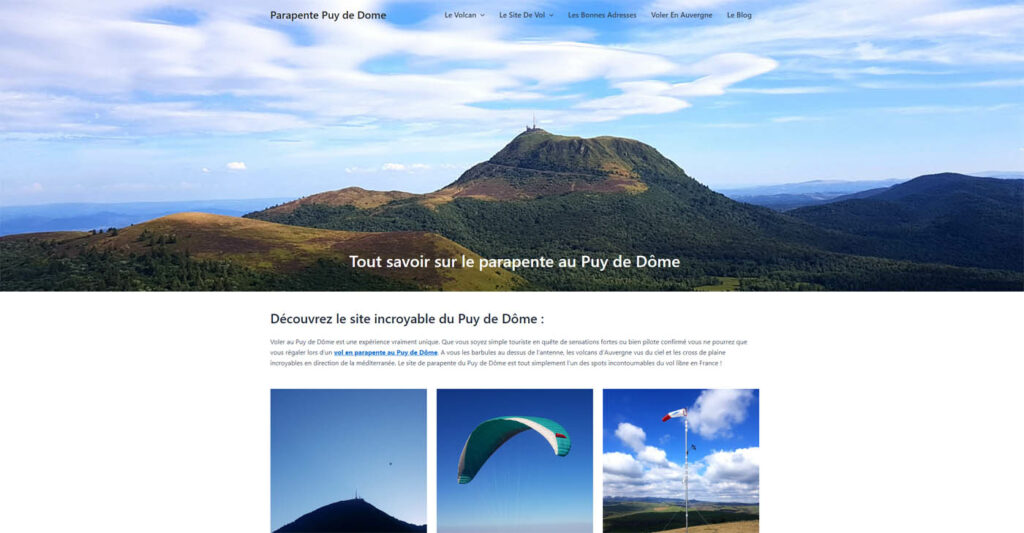 site internet parapente puy de dôme