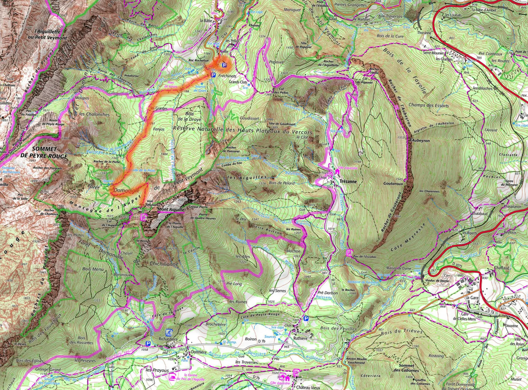 carte plan IGN mont aiguille